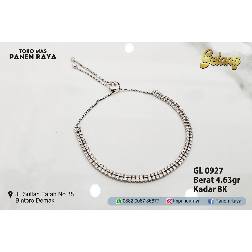 Gelang Serut Rek Mata Diamond Mas Putih