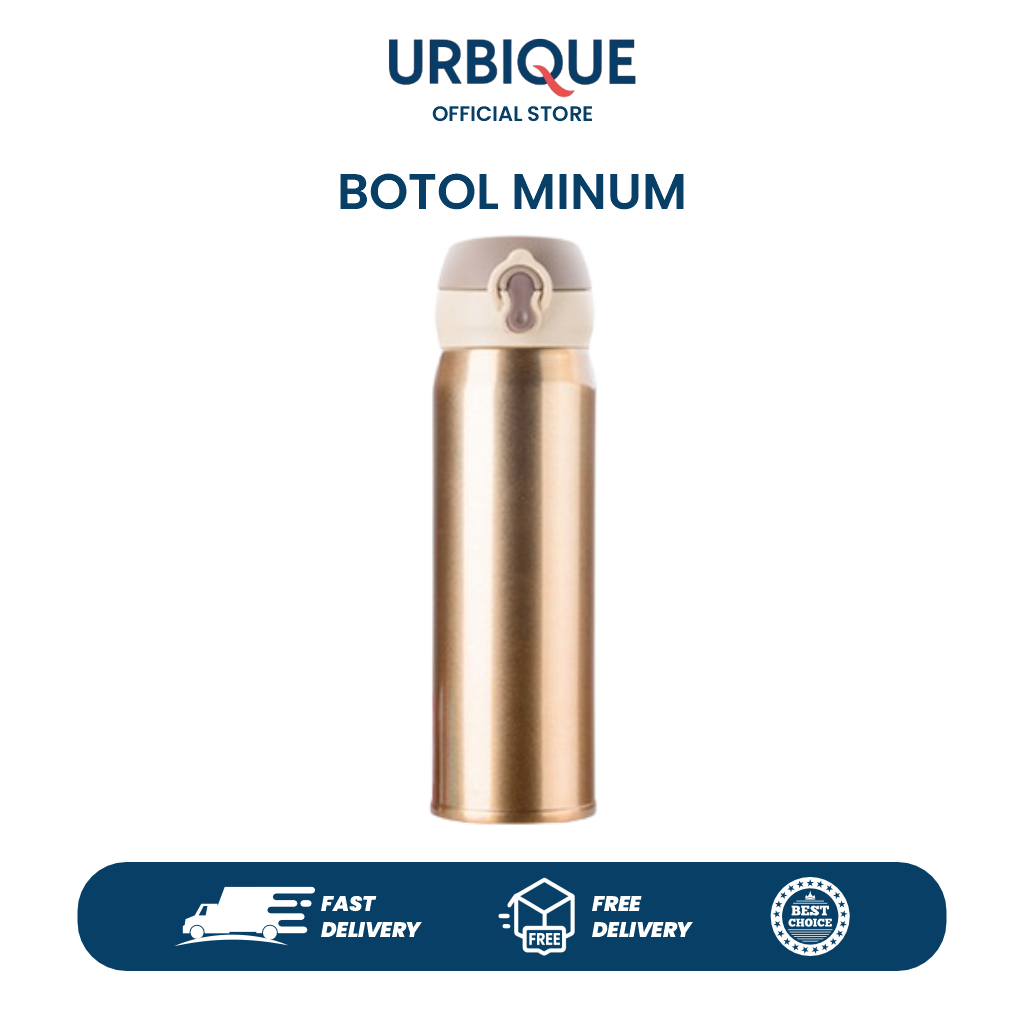 Botol Minum Termos Kancing 400ml - Thermos Vacuum Stainless Steel, Tahan Lama Panas & Dingin