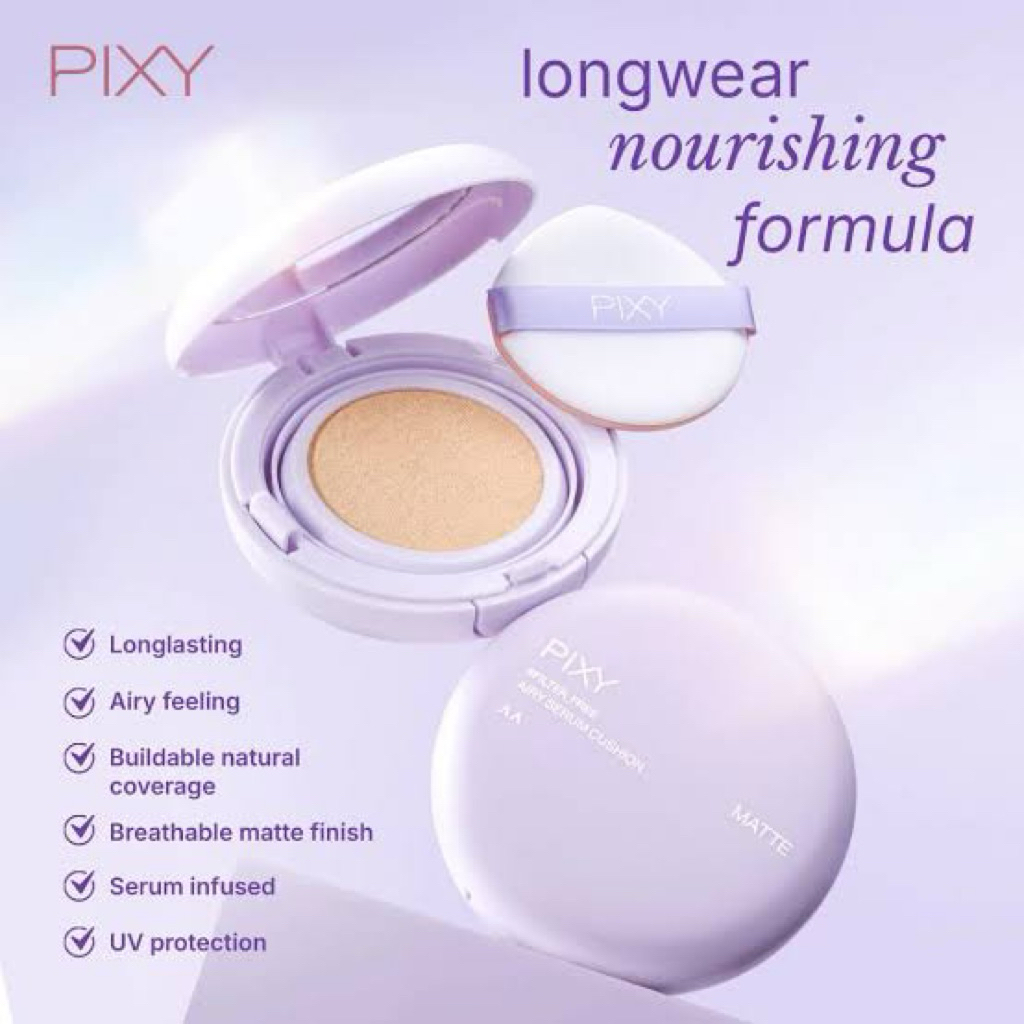 PIXY AIRY SERUM CUSHION GLOW 15G - NEW CUSHION BEDAK PIXY 5 Shade