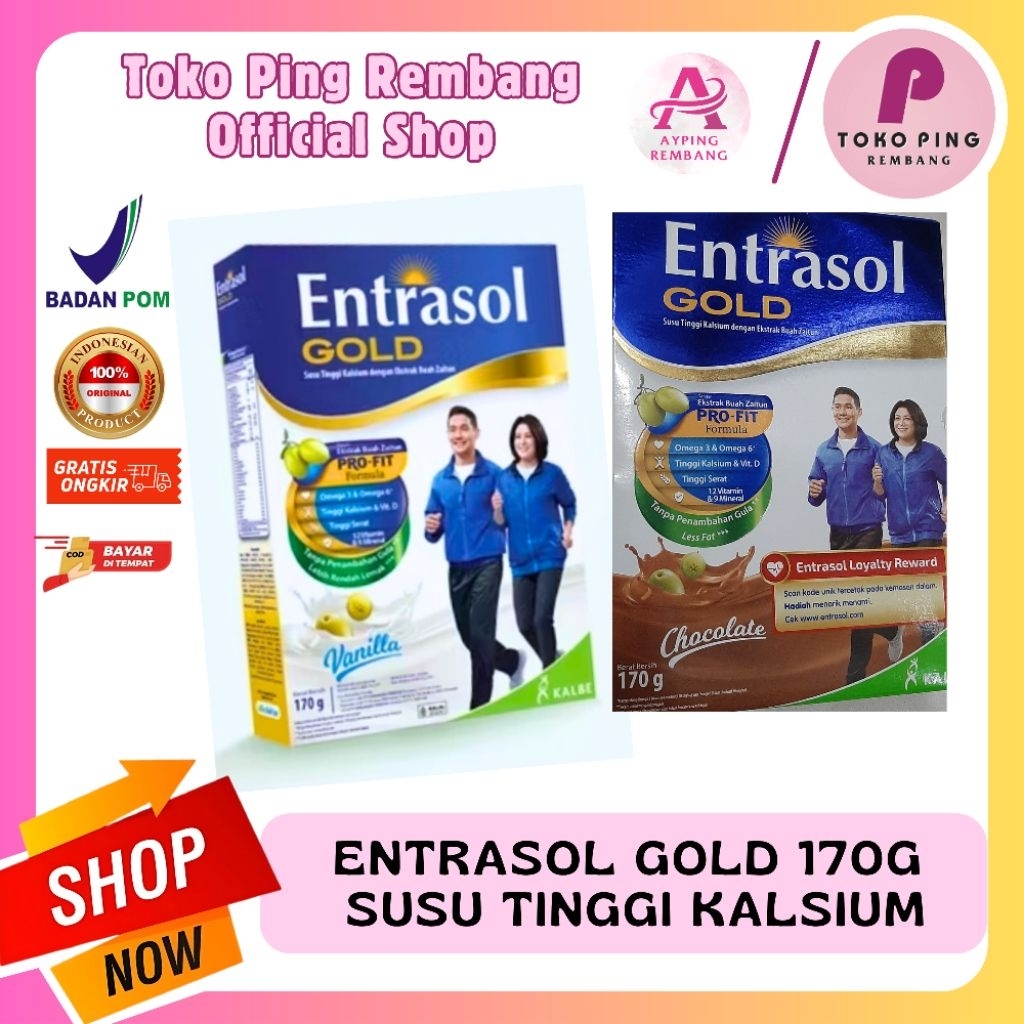 

Entrasol Gold Susu Tinggi Kalsium 170gr