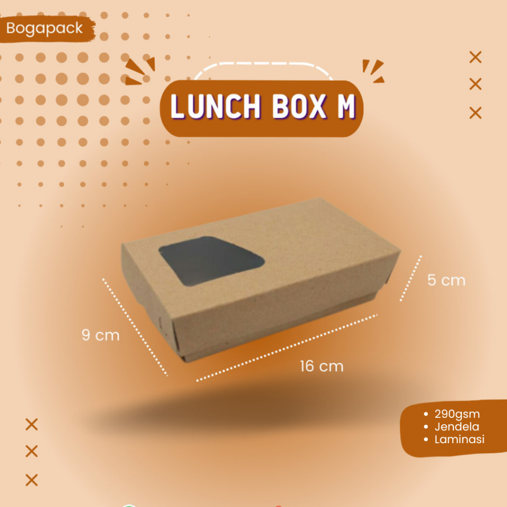 

Lunch Box kraft M laminasi dalam / Box nasi / paper kraft / dus kraft