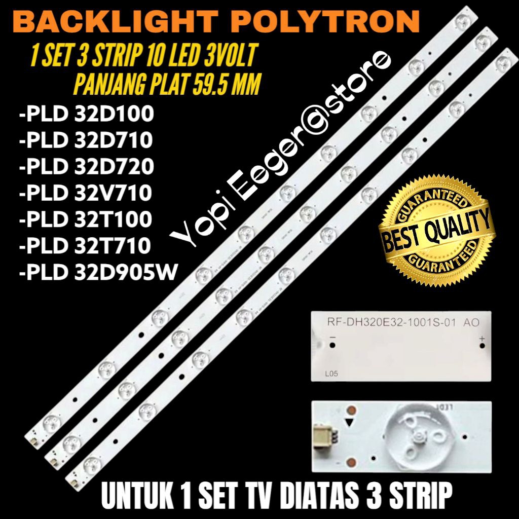 BACKLIGHT TV LED POLYTRON 32 INCH PLD-32D100- PLD-32D710- PLD-32D820- PLD-32V710 BACKLIGHT TV LED PO