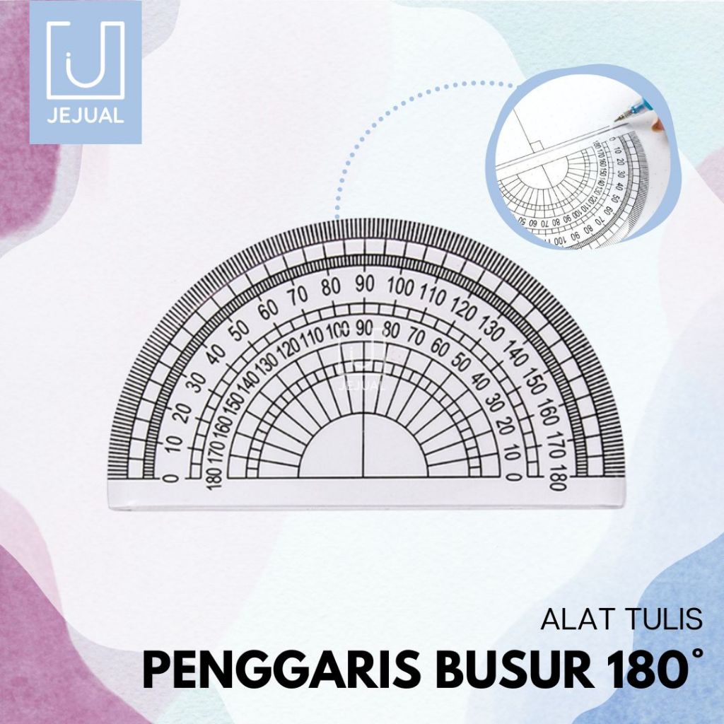 

Penggaris Busur 180 Derajat Plastik Transparan Busur Mistar 180 Half Circle Ruler