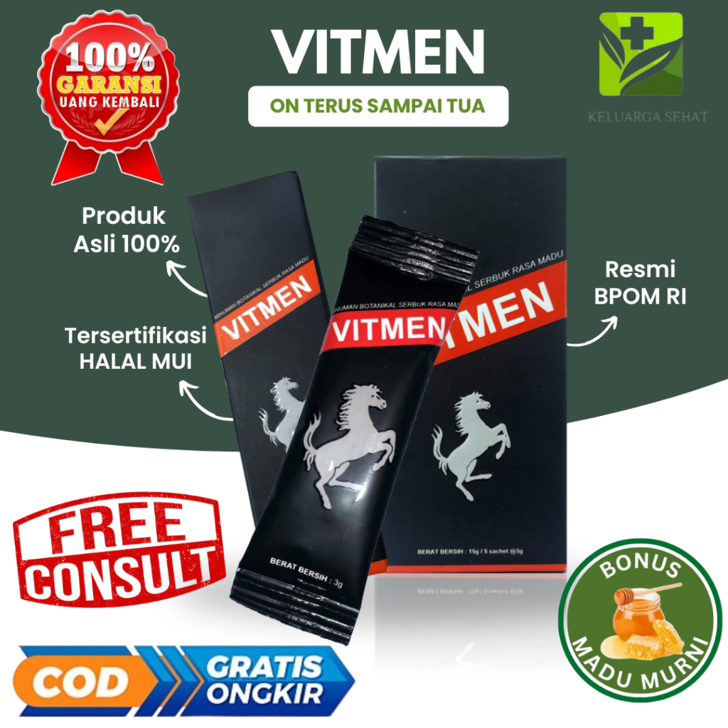 VITMEN ISI 5 MINUMAN SERBUK PENUNJANG PERFOMA LELAKI | BPOM | 100% ORIGINAL
