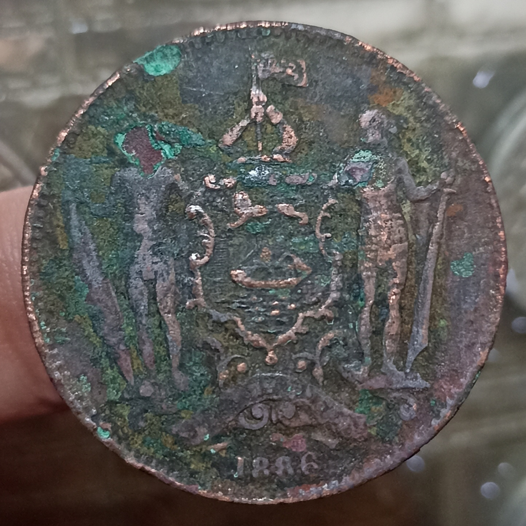 Koin Kuno British Malaysia (Borneo) 1 Cent Kalimantan Utara Tahun 1886