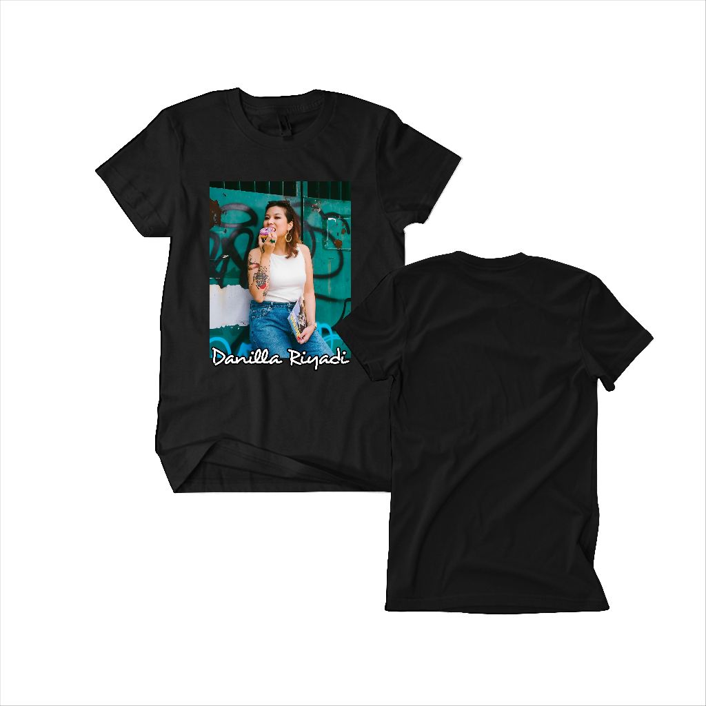 Kaligane Tshirt Kaos DANILLA RIYADI Vintage lengan pendek Hitam 24s Combed Unisex combed Lembut Over