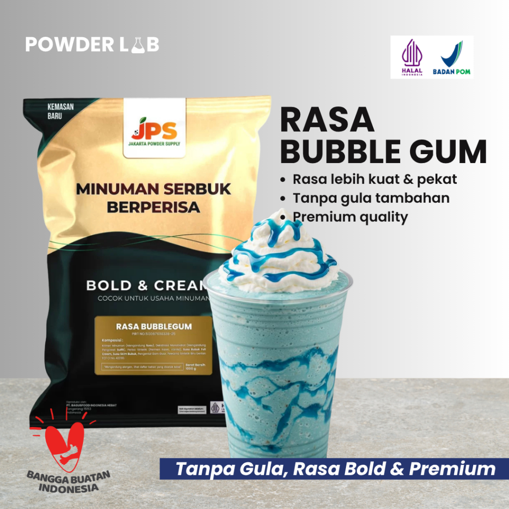 

Bubuk Minuman JPS Rasa Bubble Gum 1 KG - Powder Drink Premium Plain