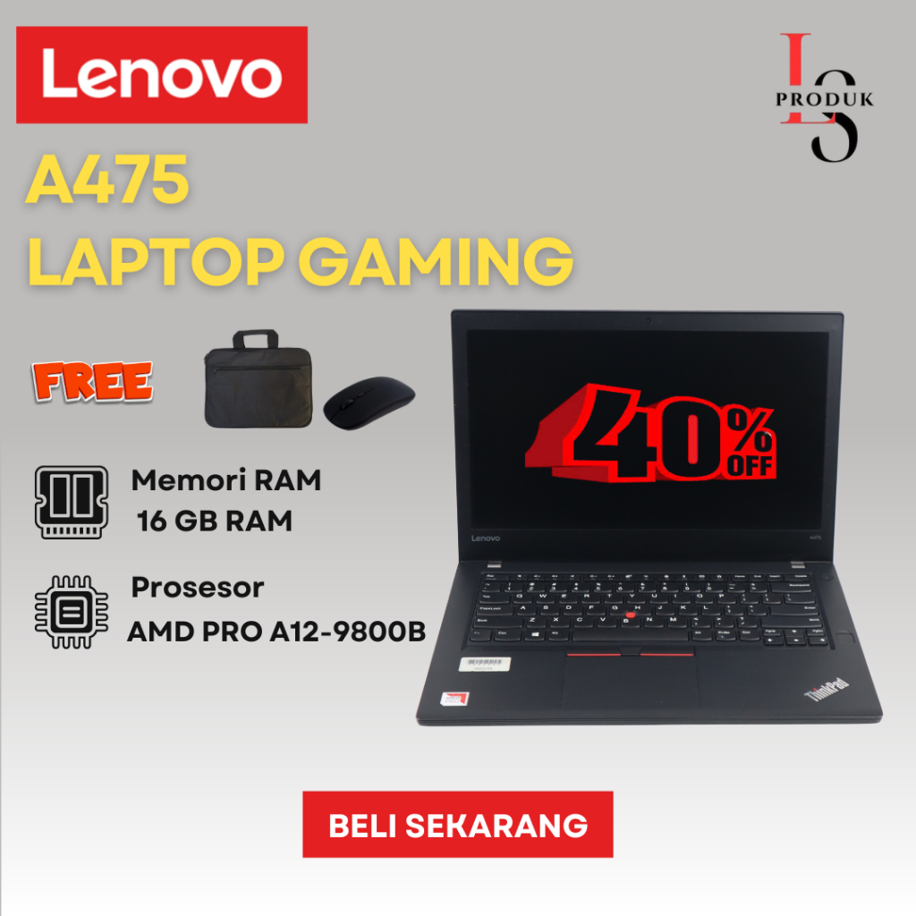 Laptop Lenovo Thinkpad A475 AMD PRO A12-9800B, Ram 16Gb, NVMe 1Tb