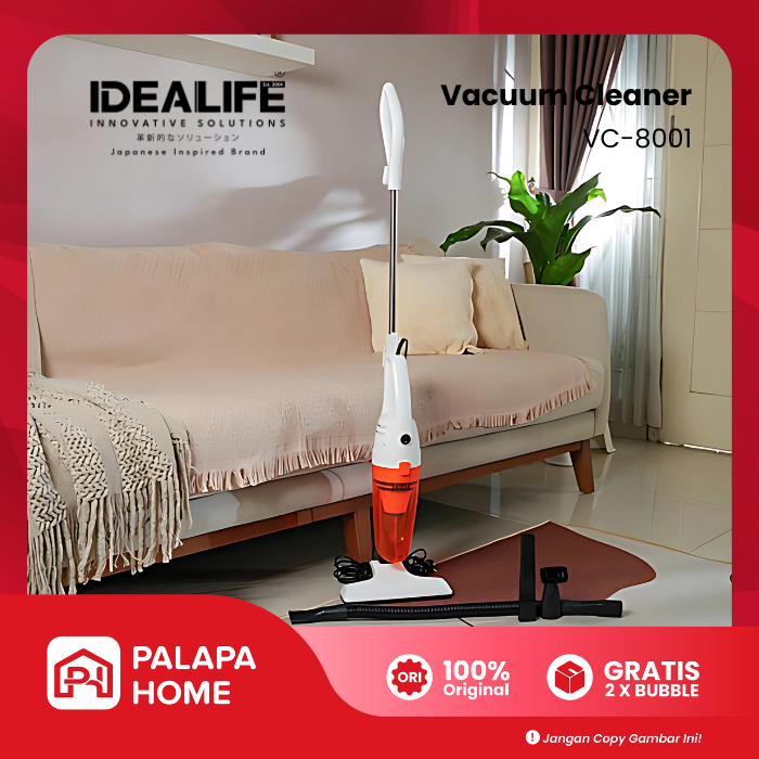 Idealife Vakum Mini Penyedot Debu 0.8 L VC-8001 IL-133 | Vacuum Cleaner 3 in 1 Lantai Karpet & Mobil
