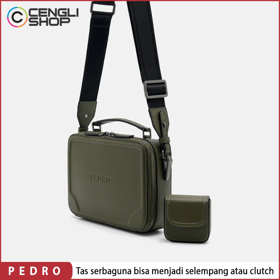PM038 TAS SELEMPANG PRIA PEDRO SLING BAG ORIGINAL HIJAU GREEN