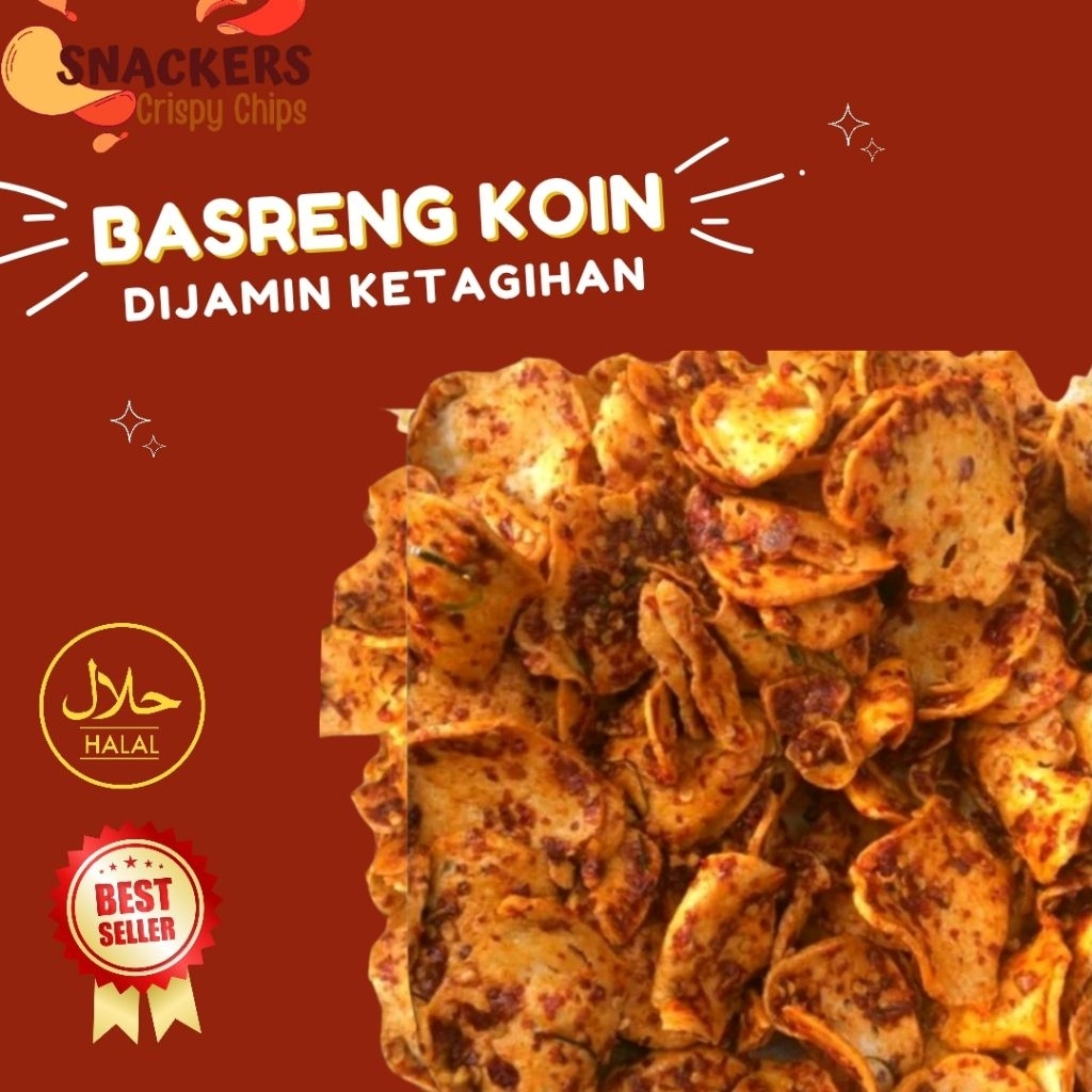 

basreng koin rasa pedas balado 1/4 kg