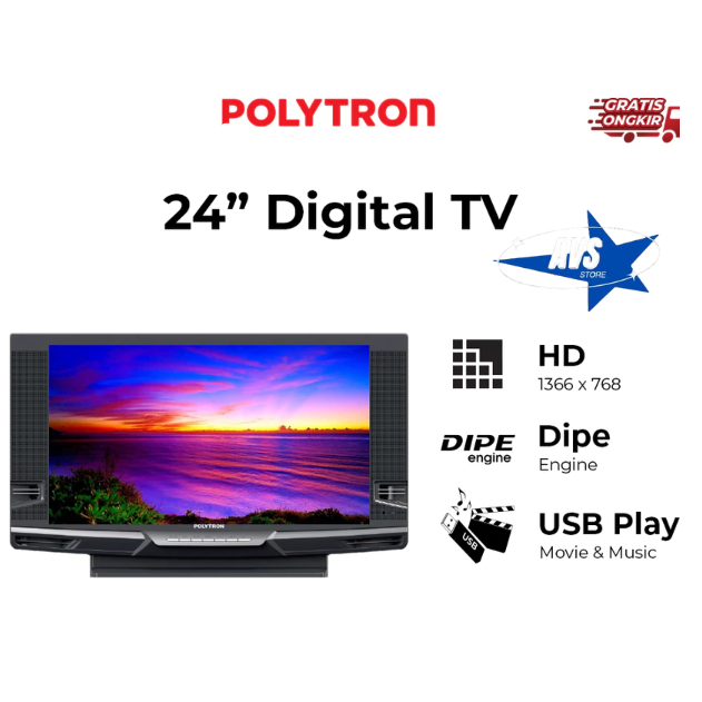 POLYTRON LED TV VERSI TABUNG DIGITAL 24 INCH PLD 24V223
