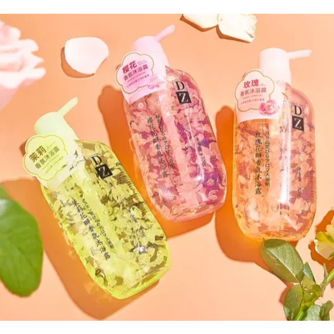 DZ Body Wash Flower Petal 520 Gr Whitening & Moisturizer Kelopak Bunga Asli Jasmine | Rose | Sakura