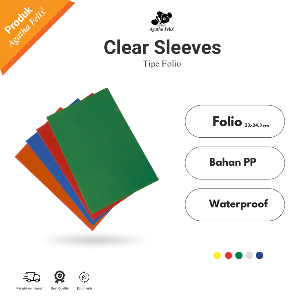 

Clear Sleeves F4 - 0.13 - 0.18 cm [ isi 12 pcs ] | Agatha Felix