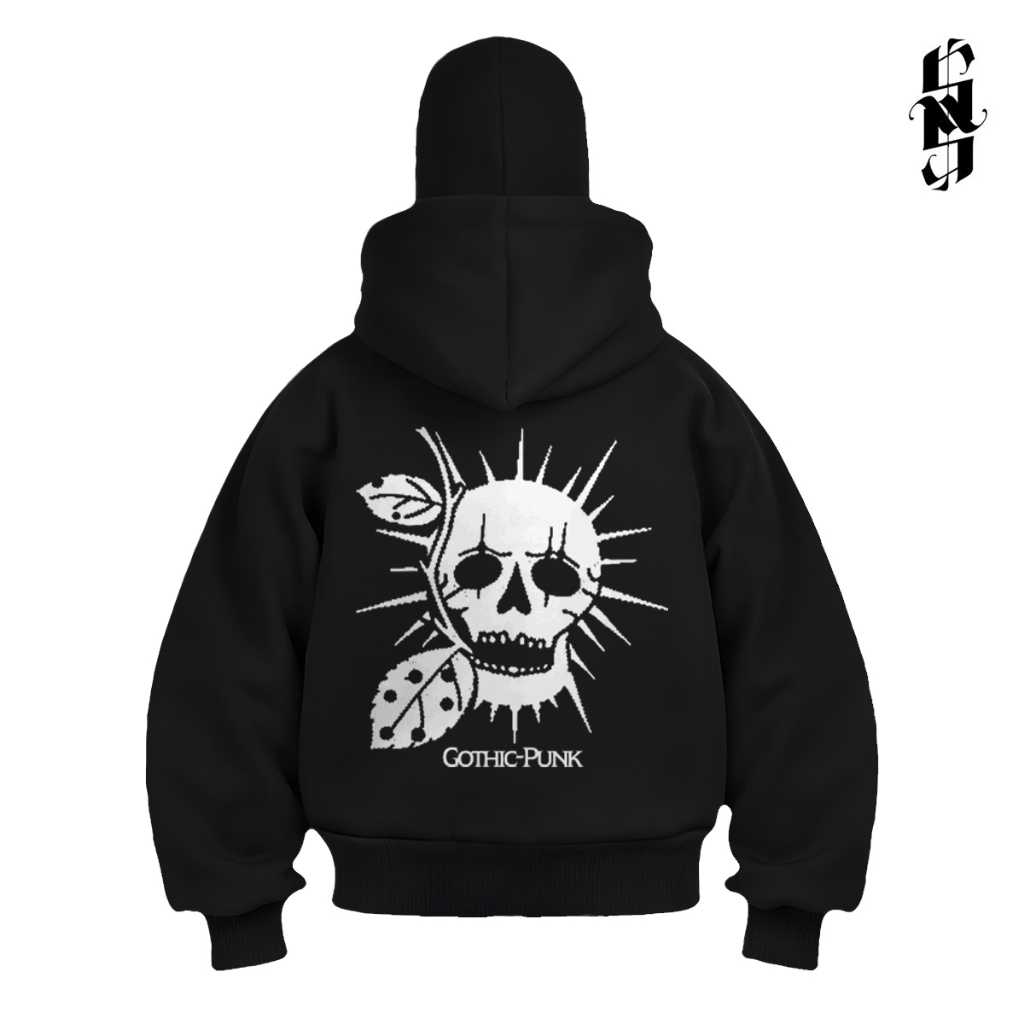 Synthesis Expertise SWEATER HOODIE BALACLAVA FULL FACE ZIPPER GOTHIC PUNK