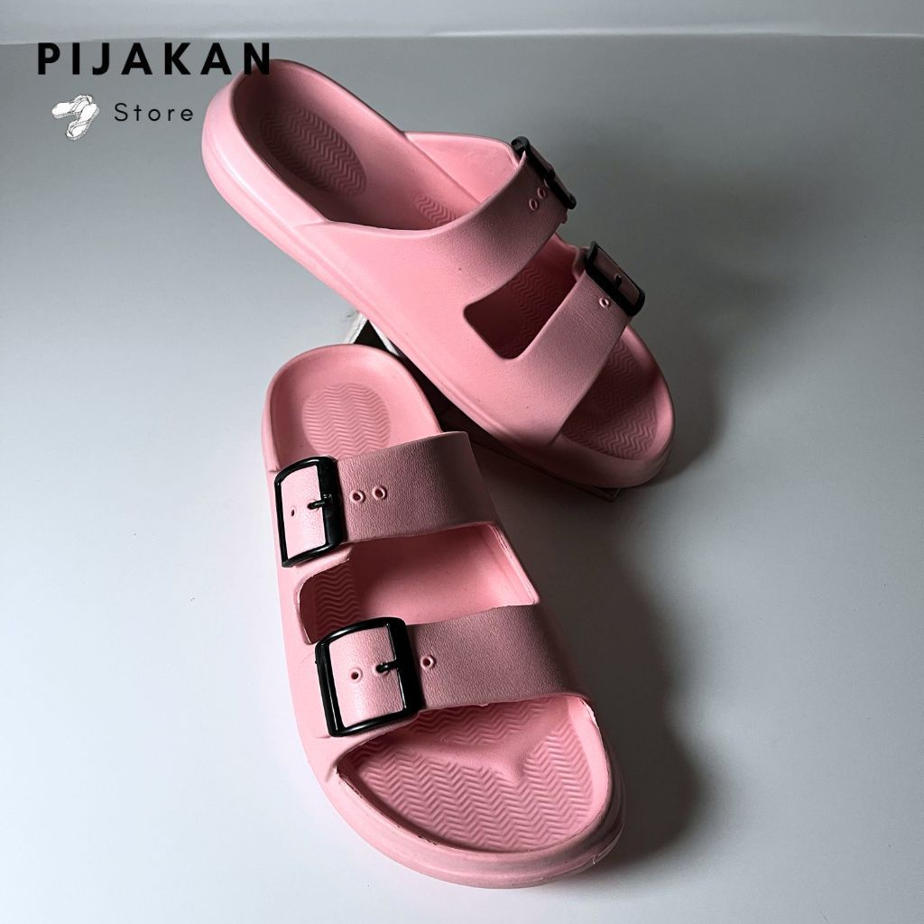 Sandal Karet Double Strap Buckle Unisex Pijakan Store
