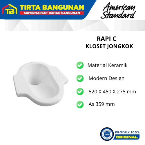 AMERICAN STANDARD RAPI C KLOSET JONGKOK WC JONGKOK