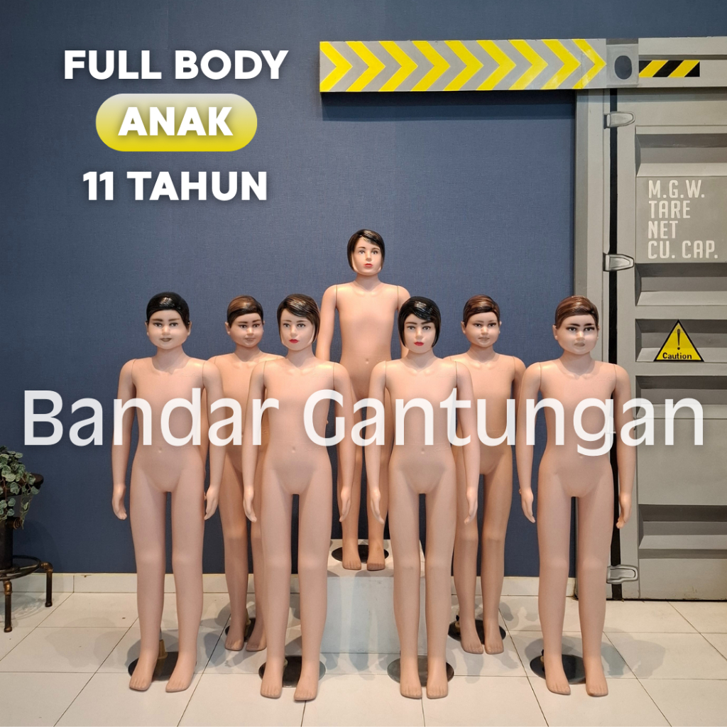 Patung  Manekin Anak 11 Tahun / Manekin Plastik Anak Cewe & Cowo / Fullbody Plastik Anak Rambut + Pl