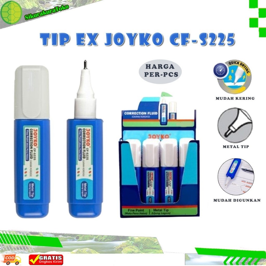 

(sko) Tip Ex X Stipo cair biru CF-S225 Joyko Correction Fluid