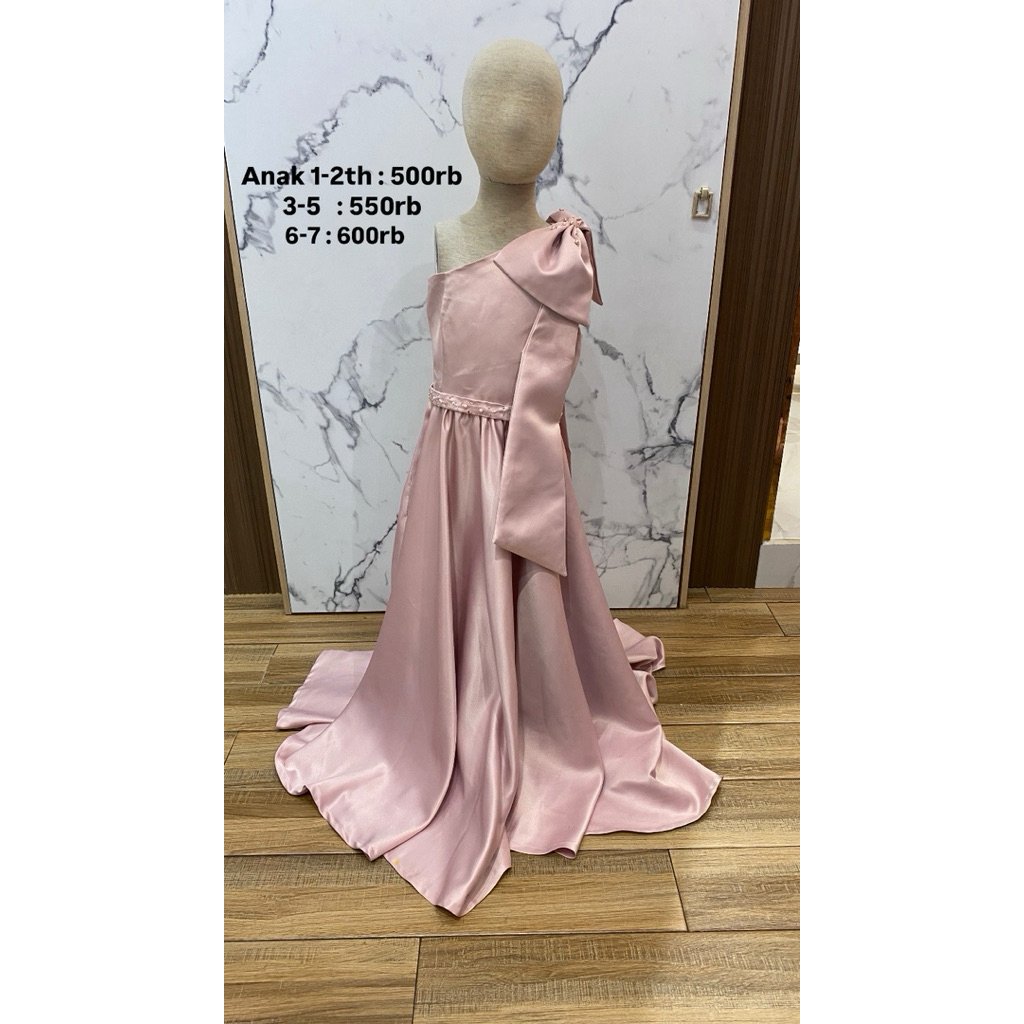 one shoulder dress anak