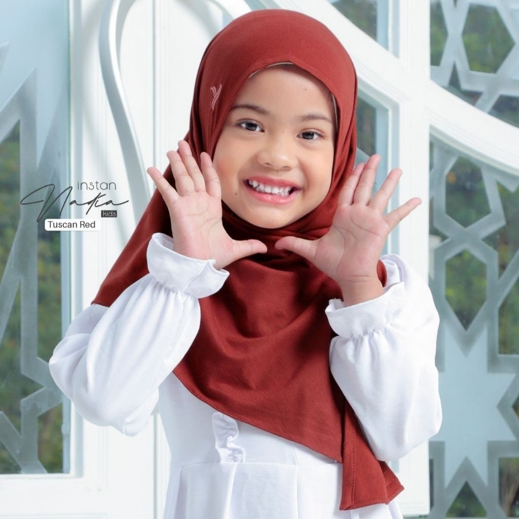 Nadia Instant Kids Ori by Yessana // Hijab Pashmina Anak Oval - Premium Cotton Spandex