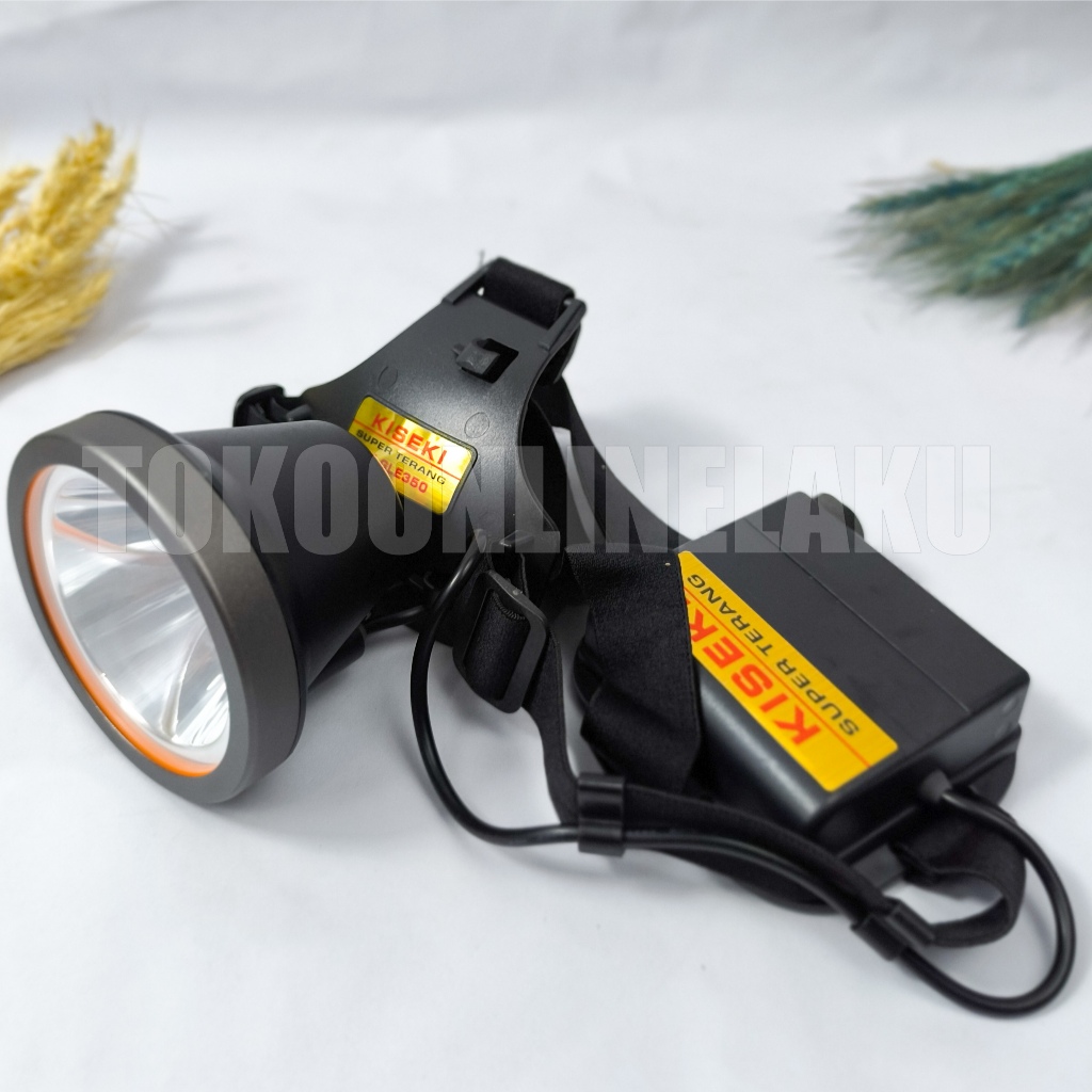 Senter LED KISEKI 200W Waterproof / Senter Kepala KISEKI CK-GLE350 dengan Cahaya Kuat 10 Jam