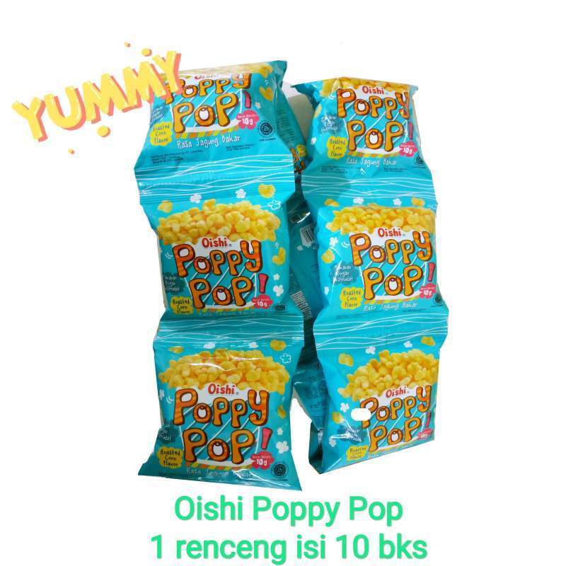 

OISHI POPPY POP RENCENG 10 PACK X 10gr JAGUNG BAKAR 10 GR CEMILAN ANAK JAGUNG BAKAR MAKANAN RINGAN SNACK GROSIR MURAH BISKUIT DOMIKA MART