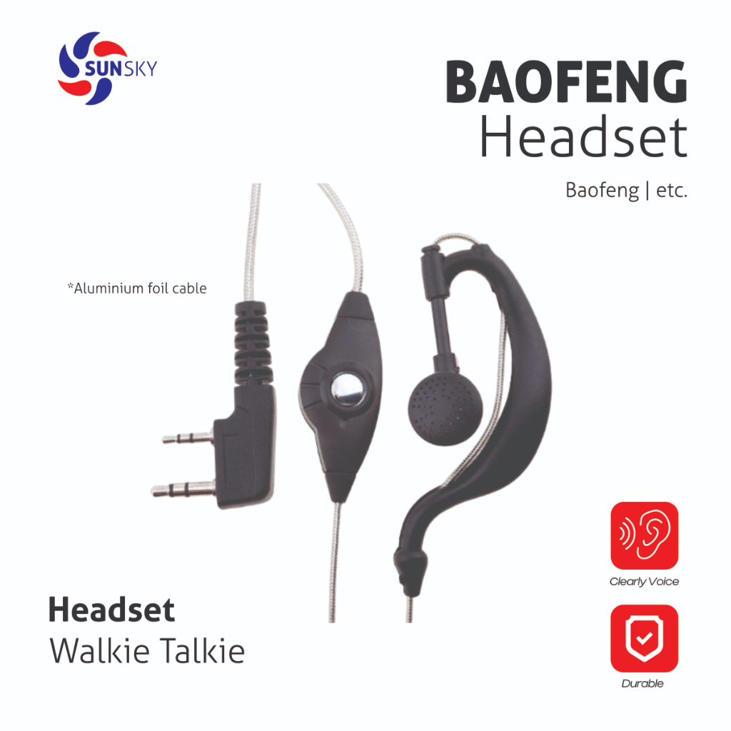 Headset Earpiece Earphone untuk HT Baofeng & HT China lainnya