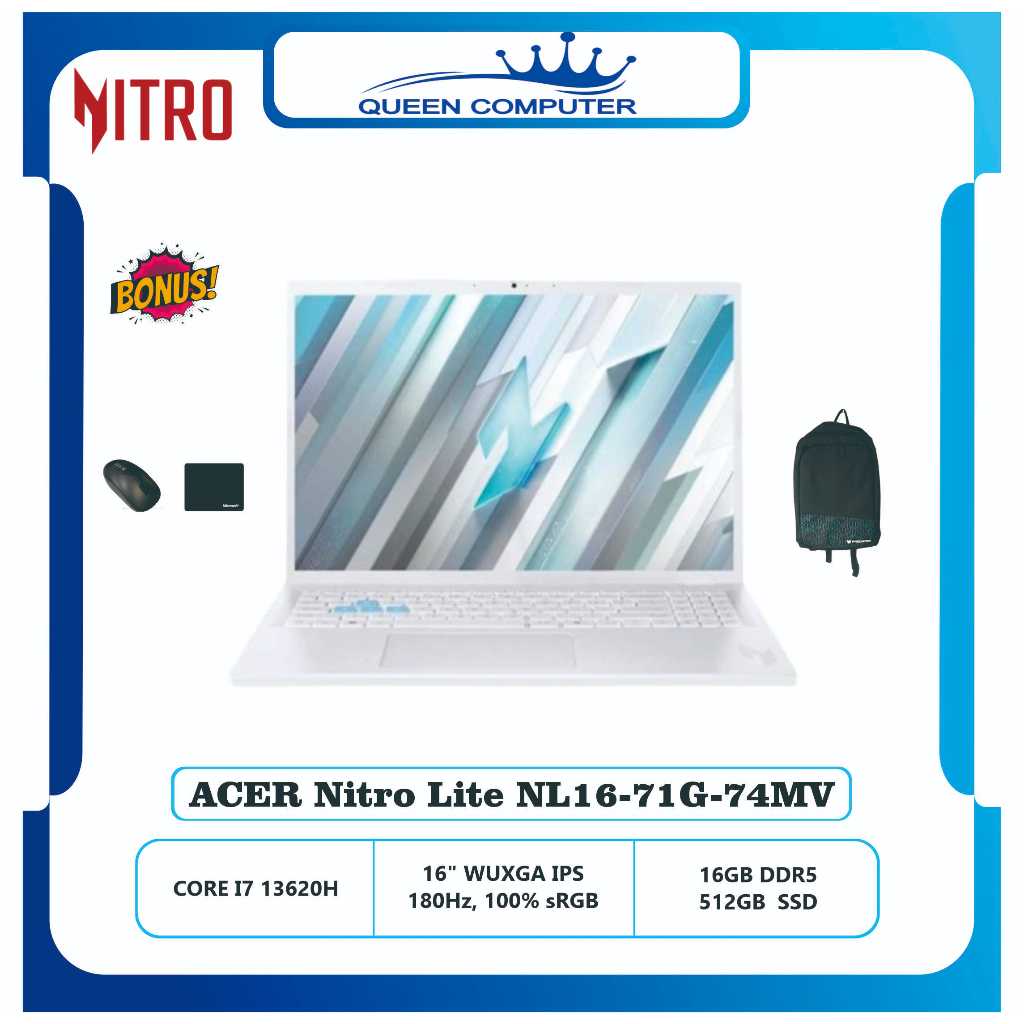 LAPTOP GAMING ACER NITRO LITE CORE I7 / ACER Nitro Lite Core i7 13620H 16GB 512GB 2050 W11 OHS