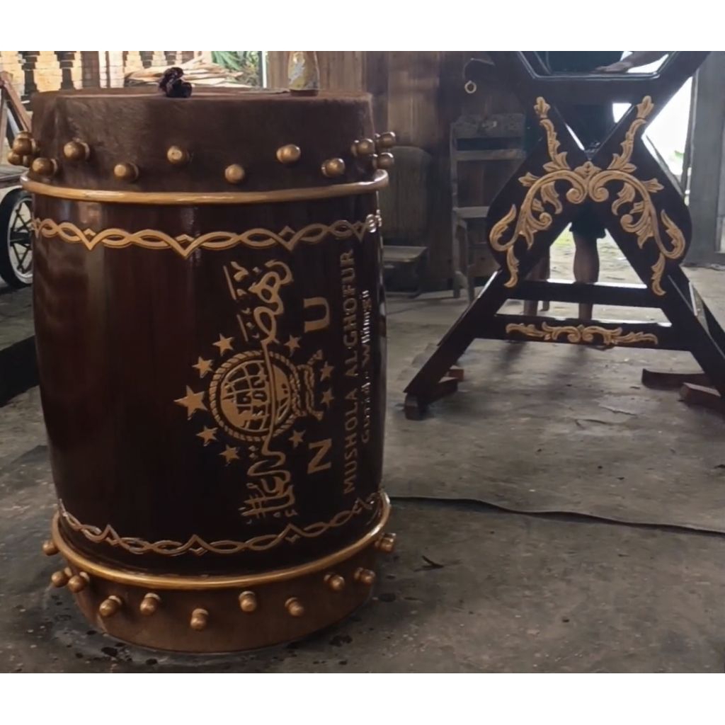 Bedug Jati Ukir diameter 70cm Produksi BEDUG LANGGENG