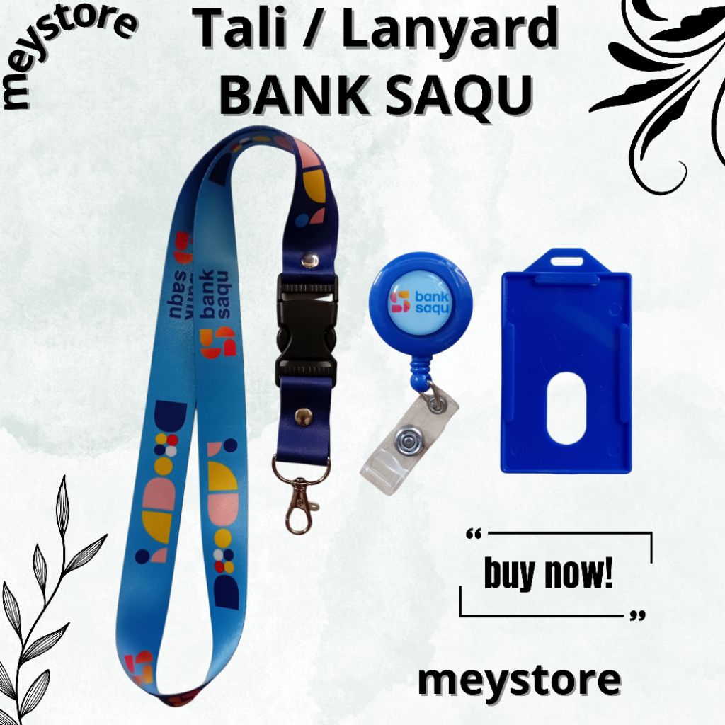 

READY! Tali ID CARD / Lanyard BANK SAQU Tali Besar [STOCK MELIMPAH] Termurahhh Harga Grosir!
