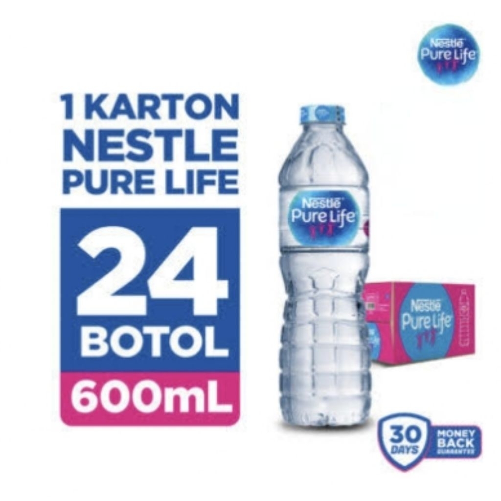 

Nestle Pure Life Air Mineral 600 ml 1 Dus isi 24 Botol