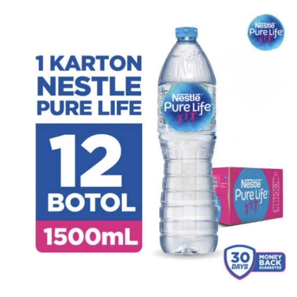 

Nestle Pure Life Air Mineral 1500 ml 1 Dus isi 12 Botol