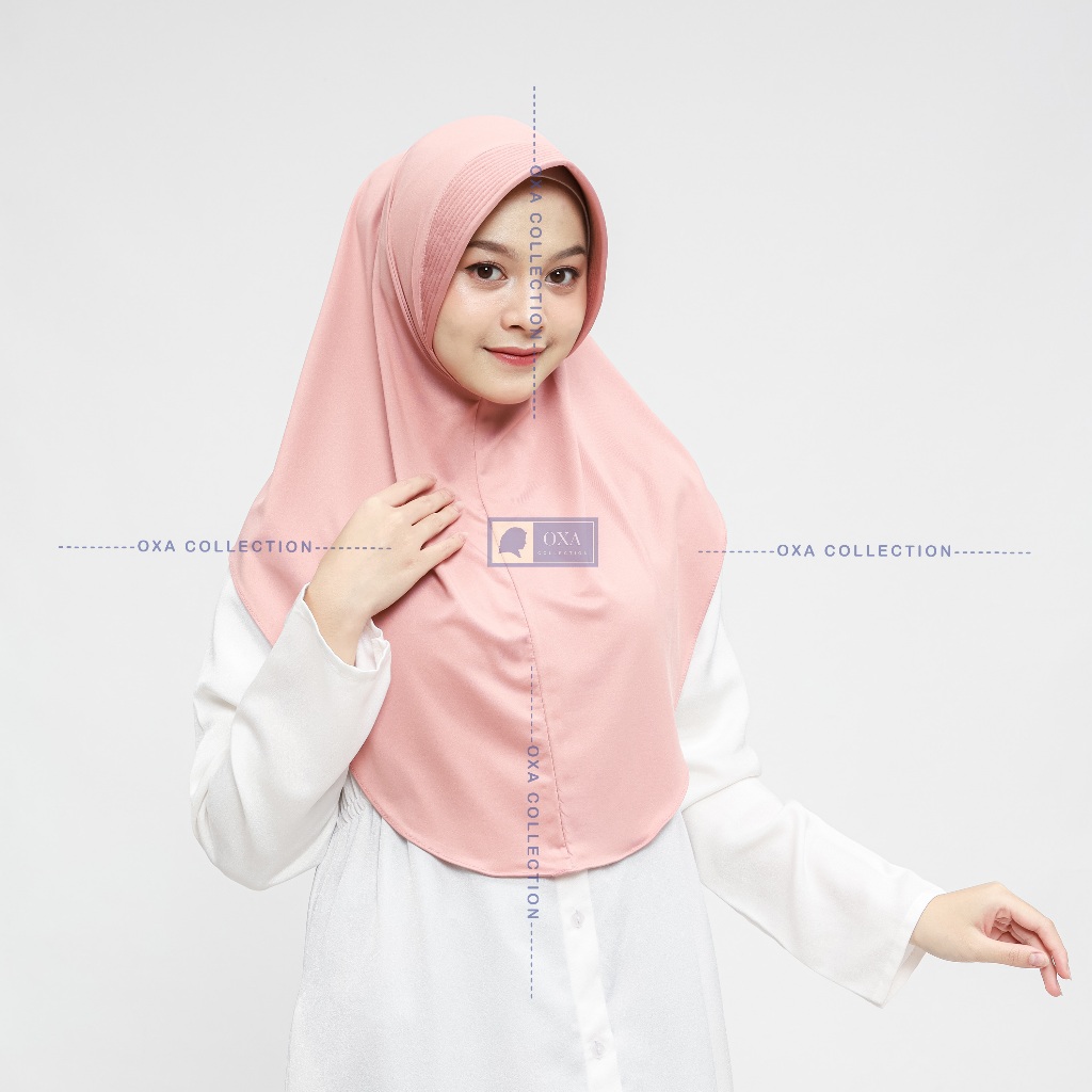 Kerudung Instan Bergo Hamidah Oval Penguin Jersey Premium Ukuran L