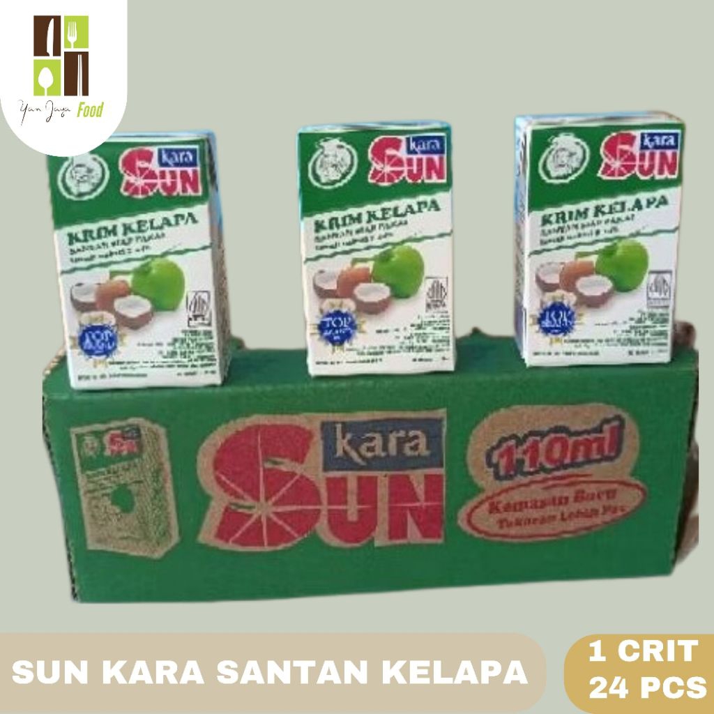 

Santan kelapa siap pakai, SUN KARA 110ml lebih kental.