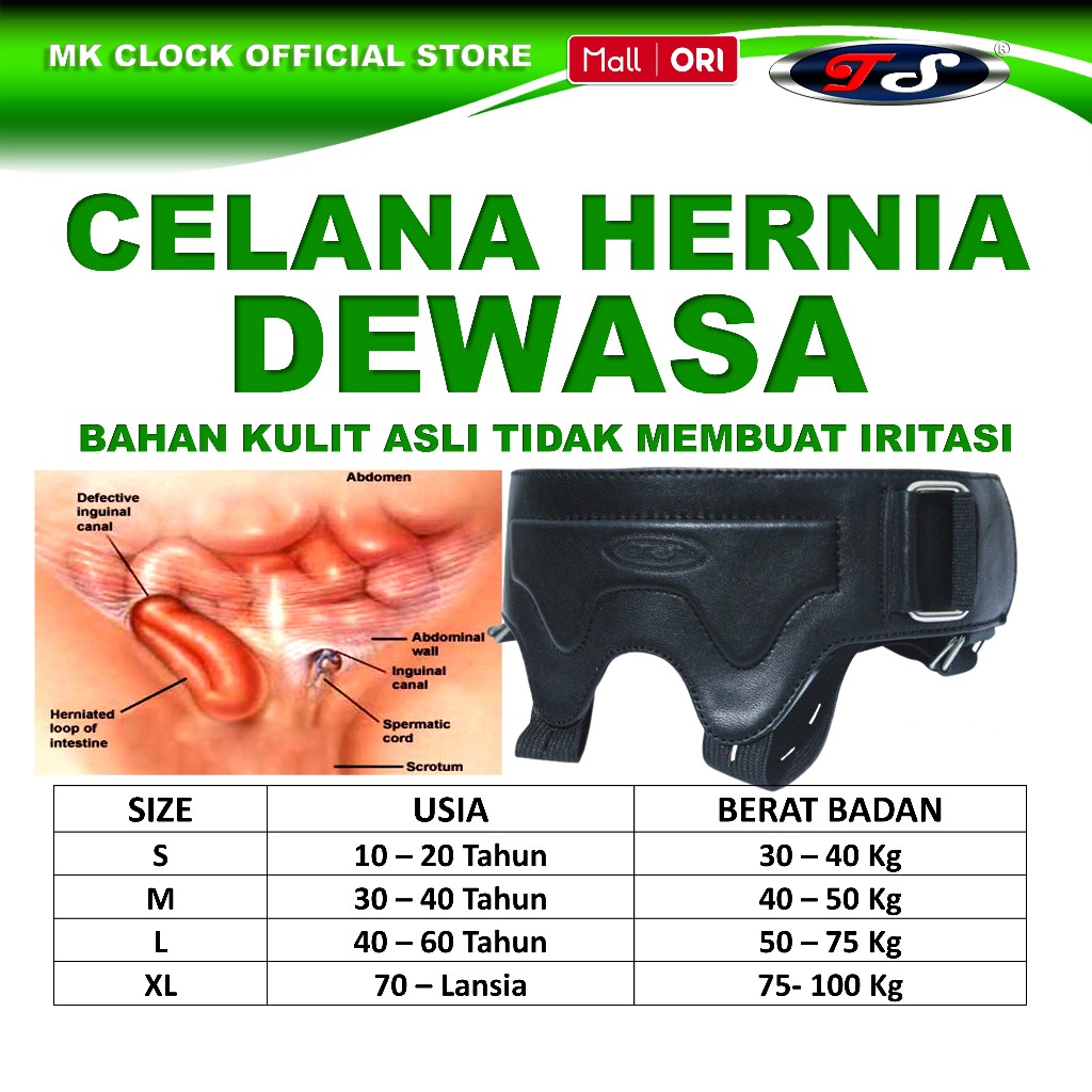 Celana Hernia TS Khusus Dewasa Ingunial Obat Supporter Korset Turun Berok Pria Wanita Tanpa Operasi