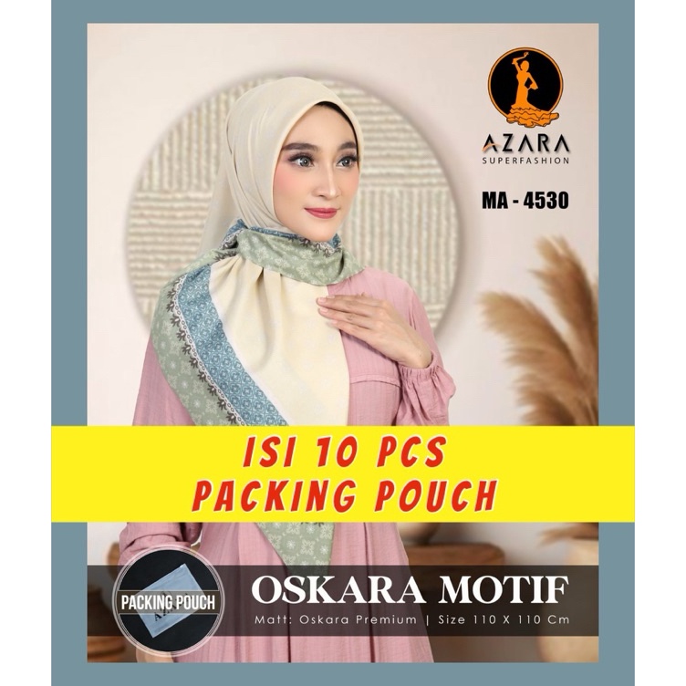 Bisa Cod  MA453 POUCH ISI 1 PCS GROSIR Kerudung Jilbab AZARA OSKARA MOTIF POUCH Segi Polycotton Voal