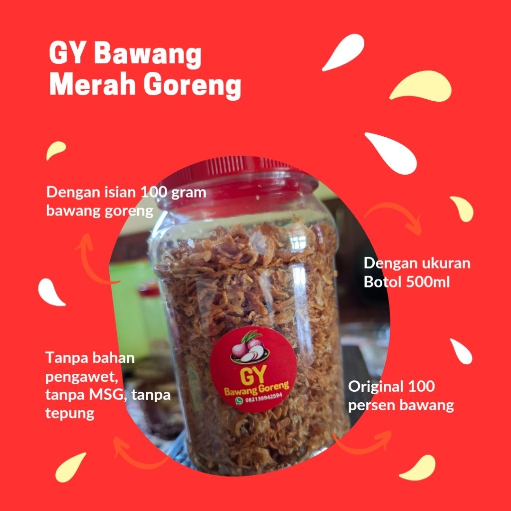 

Bawang Goreng 100 gram Premium tanpa tepung