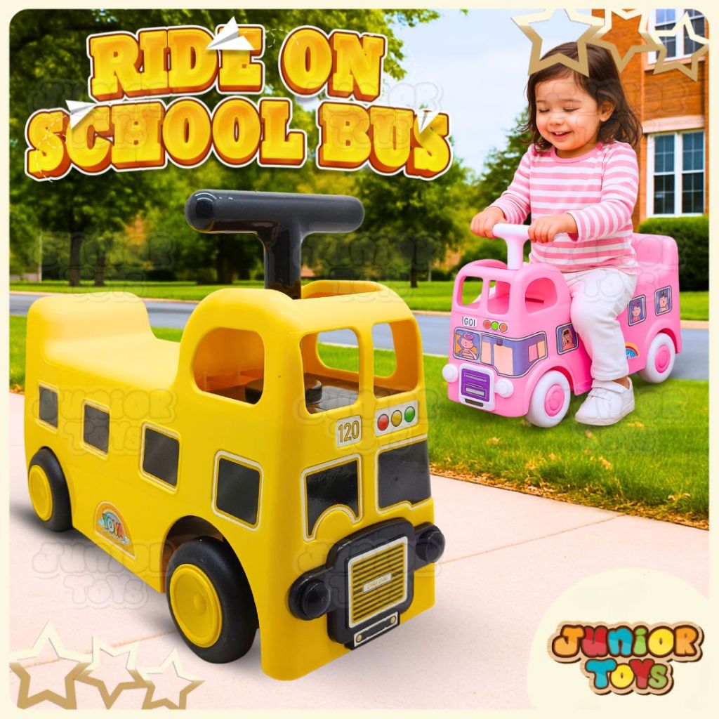 Mobil Mobilan Anak Bisa Dinaiki Bus Sekolah Bus Telolet Tayo Bunyi Musik Nyala Lampu Ride On Toys