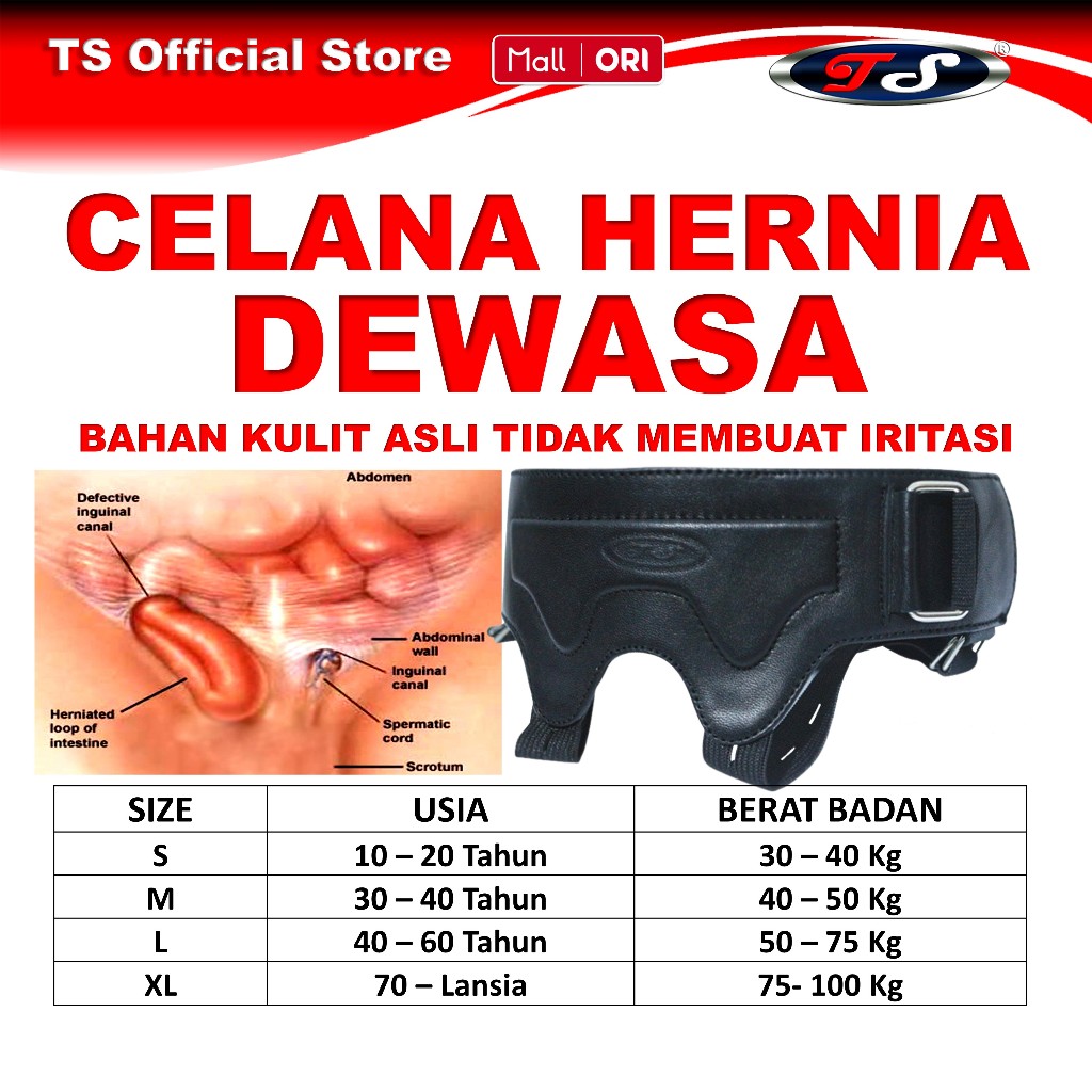 Celana Hernia TS Khusus Dewasa Ingunial Obat Pria Wanita Turun Berok Korset Supporter Tanpa Operasi