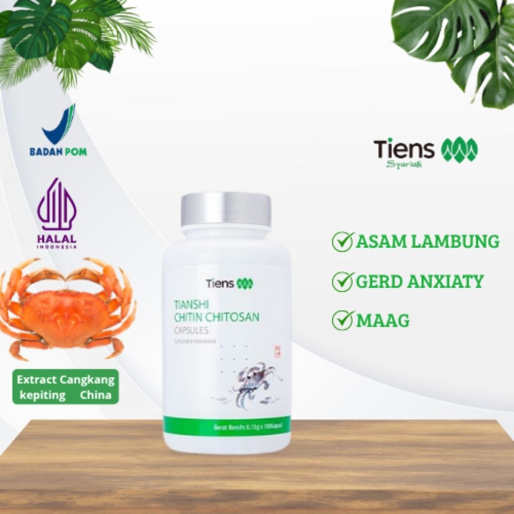 Tianshi Chitin Chitosan Original Tiens Kapsul - Serat Shitin Cina Solusi Asam Lambung Maag Gerd BPOM