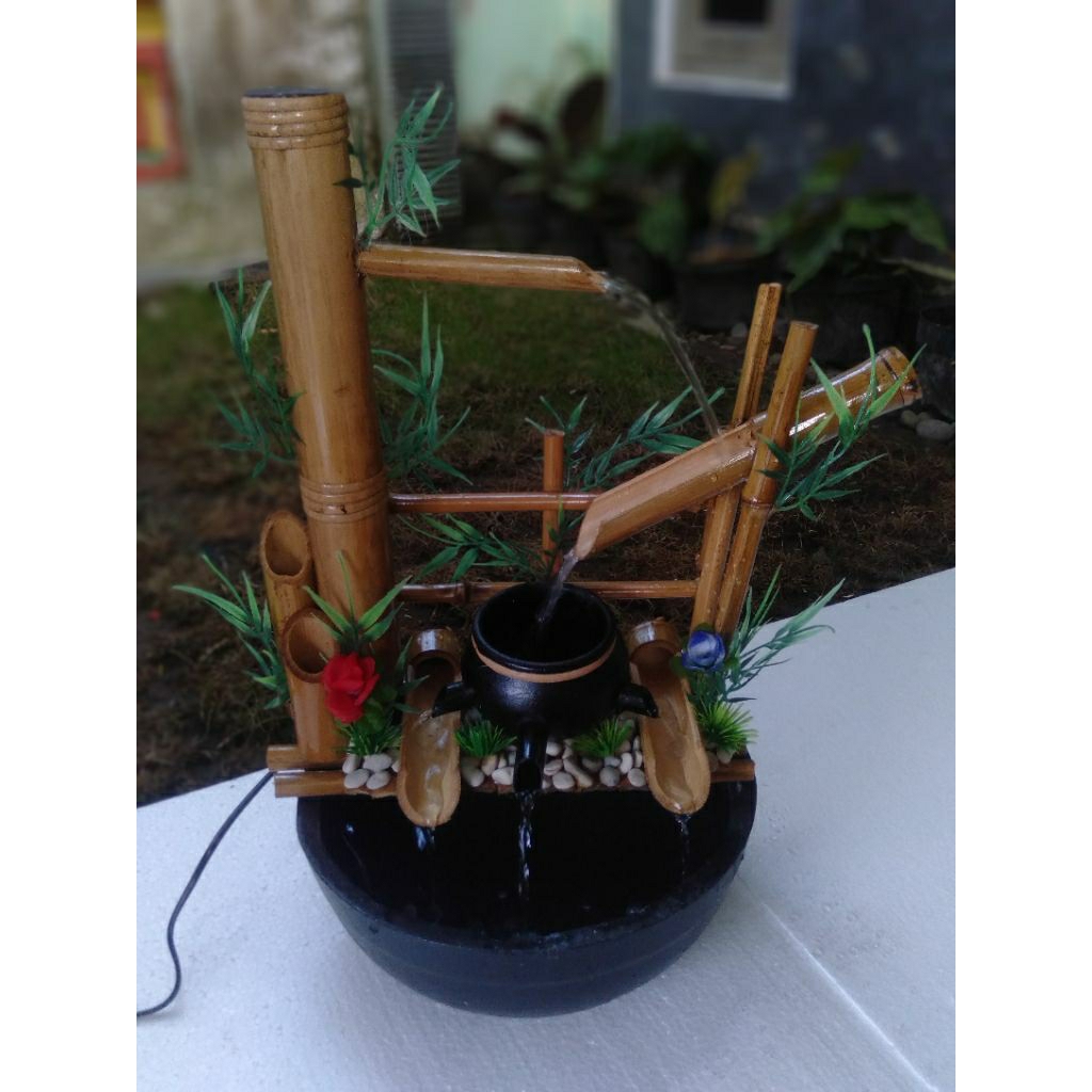 Hiasan meja dari bambu Air mancur bambu gemericik