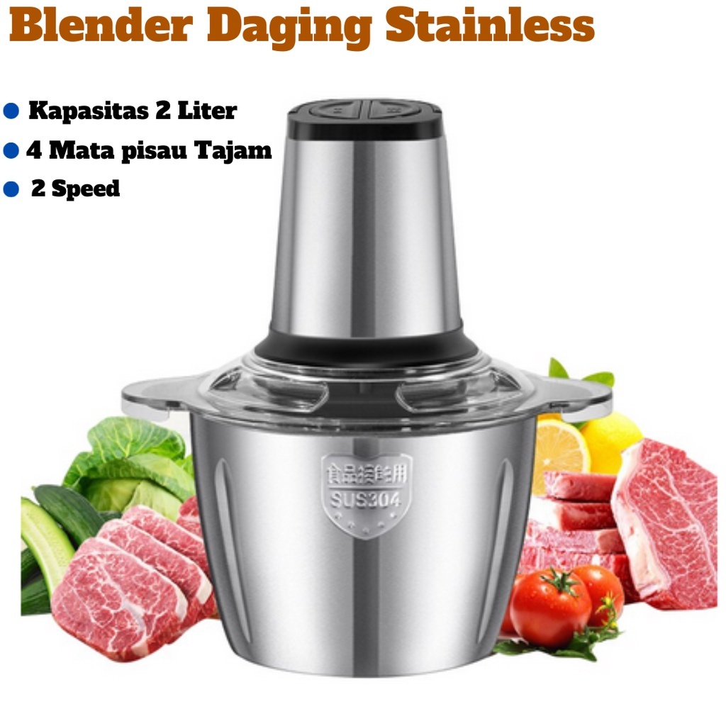 Blender Chopper Blender Daging Stainless Chopper Penggiling Daging Serbaguna