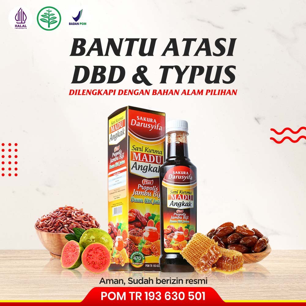 

Sari Kurma Madu Angkak Darusyifa Meningkatkan HB Hemoglobin Trombosit Mengatasi Anemia 470 Gr Darussyifa Plus Propolis Jambu Biji Daun Ubi Jalar