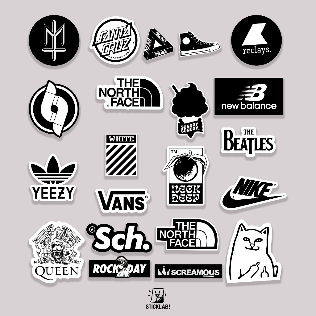 

Sticker Pack HYPE BEAST VOL 15 Aesthetic Vynil Potongan KissCut Tumblr Helm Laptop BLACK & WHITE