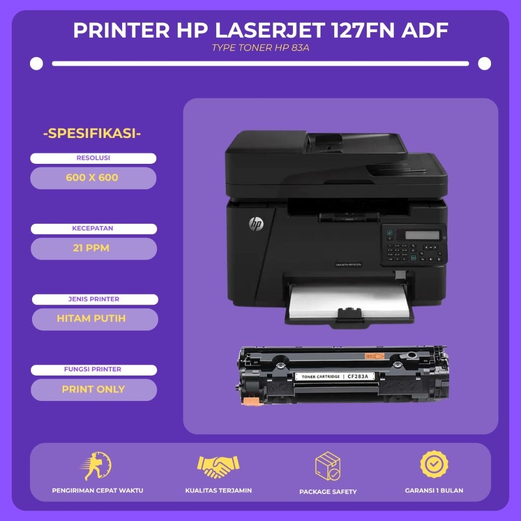 Printer HP LaserJet 127fn Adf scan f4 dari adf