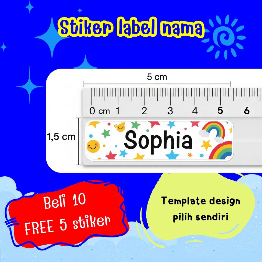 

(Beli 10 GRATIS 5) Stiker Nama Cowok Bisa Custom - Label Sticker Pensil Penggaris Buku - Label Nama Anti Luntur - Stiker Buku Mata Pelajaran Mapel Custom Varian Cowok