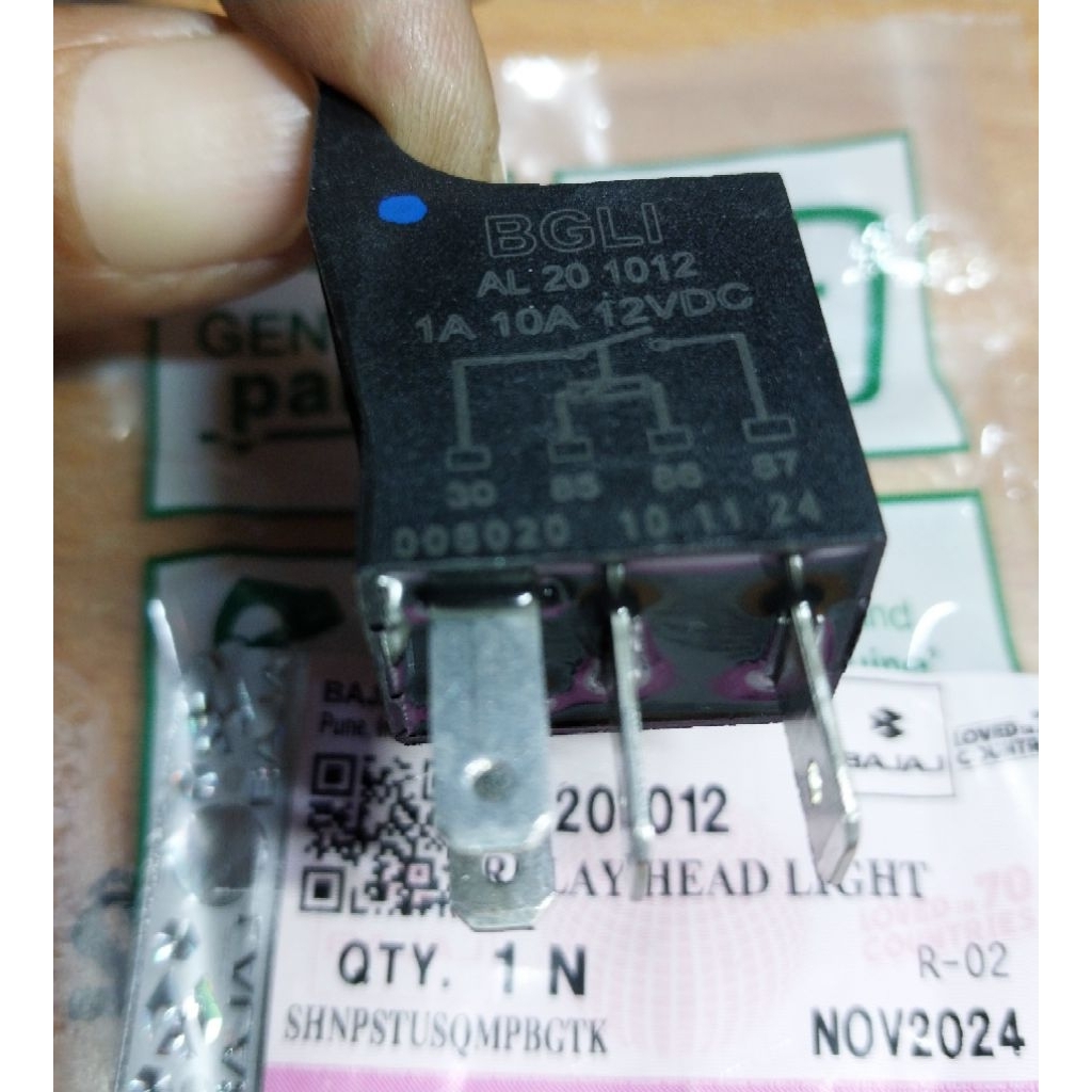 RELAY HEAD LIGHT /RELAY LAMPU PENGAPIAN UTAMA BAJAJ RE FL BUSI 2 BAJAJ RODA TIGA