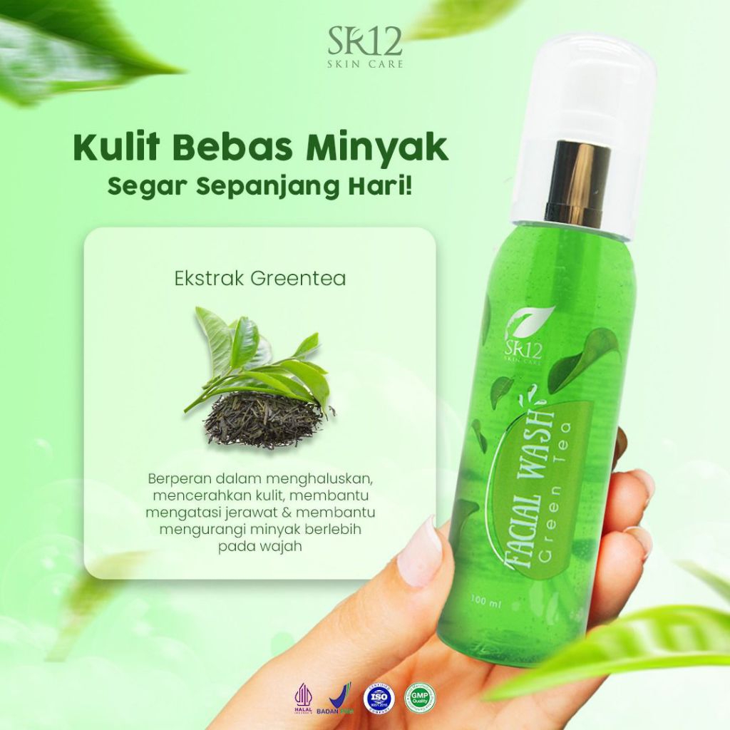 SABUN WAJAH SR12 FACIAL WASH GREENTEA PEMBERSIH WAJAH SABUN WAJAH PEMUTIH WAJAH PEMBERSIH MUKA SR12
