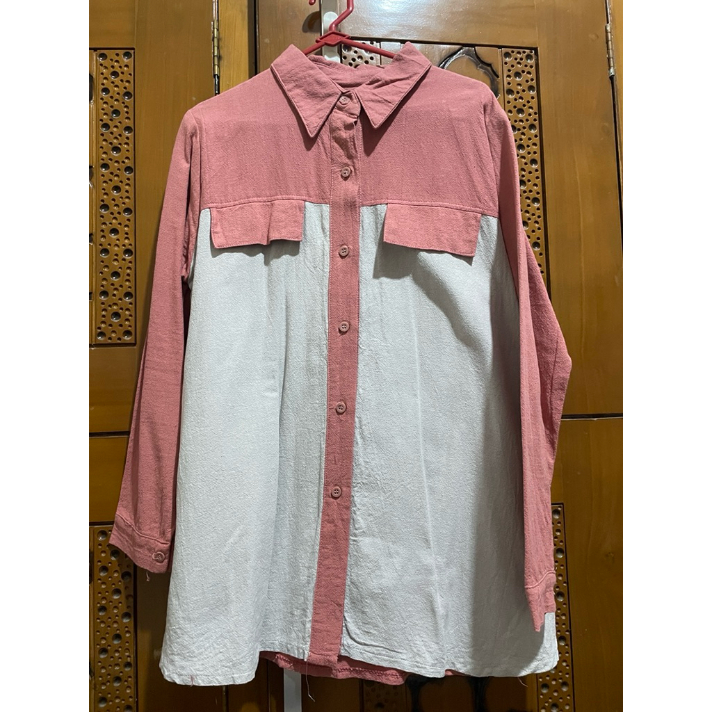 PRELOVED BAJU KEMEJA WANITA/ ATASAN WANITA PINK